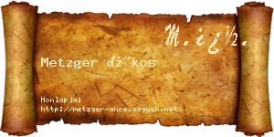 Metzger Ákos névjegykártya