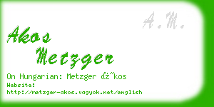 akos metzger business card